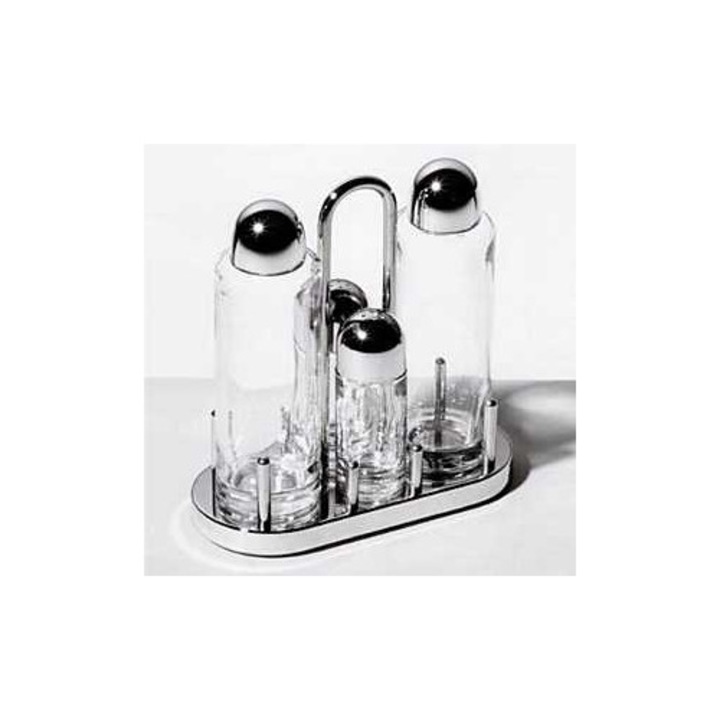 Комплект мелничка за подправки и дозатор, Alessi, неръждаема стомана и кристал, специален, 5070