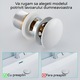 Ventil Lavoar Premium Alb, Pop-Up, Pentru Lavoar Cu Preaplin, Otel Inoxidabil si Alama, Compatibilitate Universala G1 1/4, Ergonomic, Garnitura de Ghidaj, BiXXBi