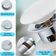 Ventil Lavoar Premium Alb, Pop-Up, Pentru Lavoar Cu Preaplin, Otel Inoxidabil si Alama, Compatibilitate Universala G1 1/4, Ergonomic, Garnitura de Ghidaj, BiXXBi