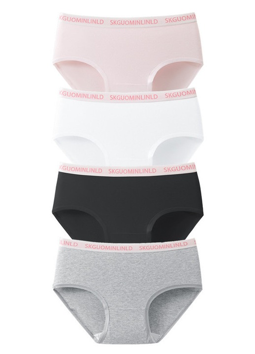 Set de 4 chiloti dama bumbac, Multicolor