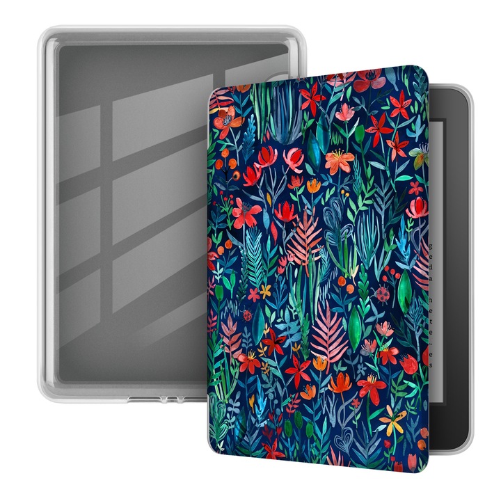 Калъф за Kindle Paperwhite 2024 12-то поколение и Kindle Colorsoft Signature Edition, SINSELET, 7 инча, мек калъф, автоматично събуждане и заспиване, jungle nights