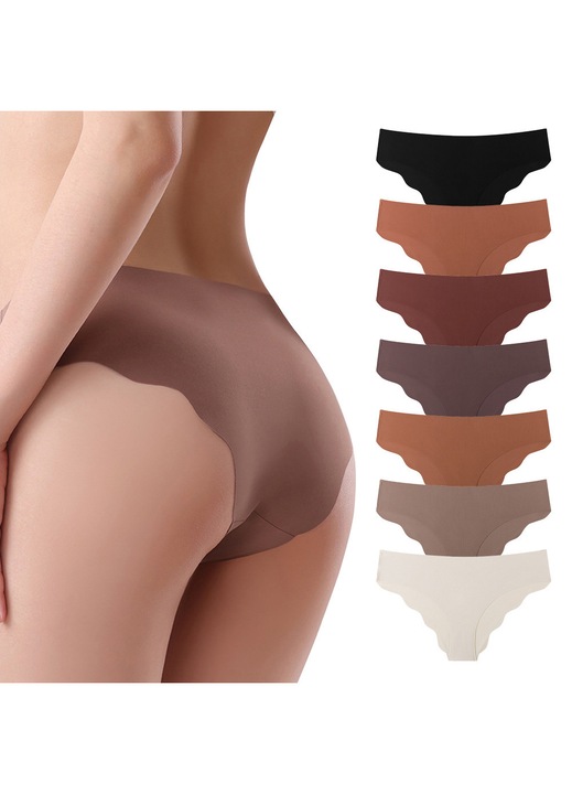 Set 7 bucati chiloti fara cusaturi pentru femei, Multicolor