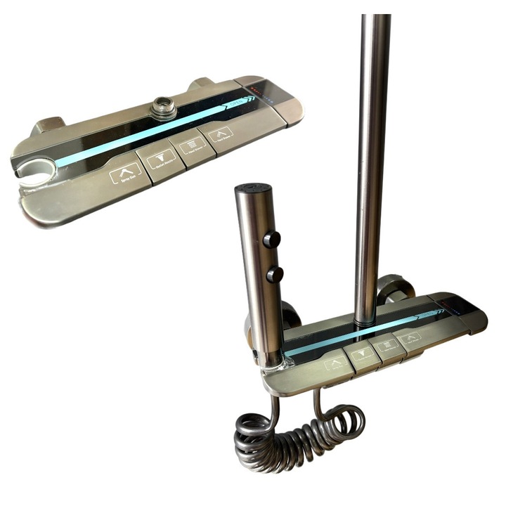 Coloana dus AquaHarmony, Set de Dus Termostatic, Sanlux, 4 Functii