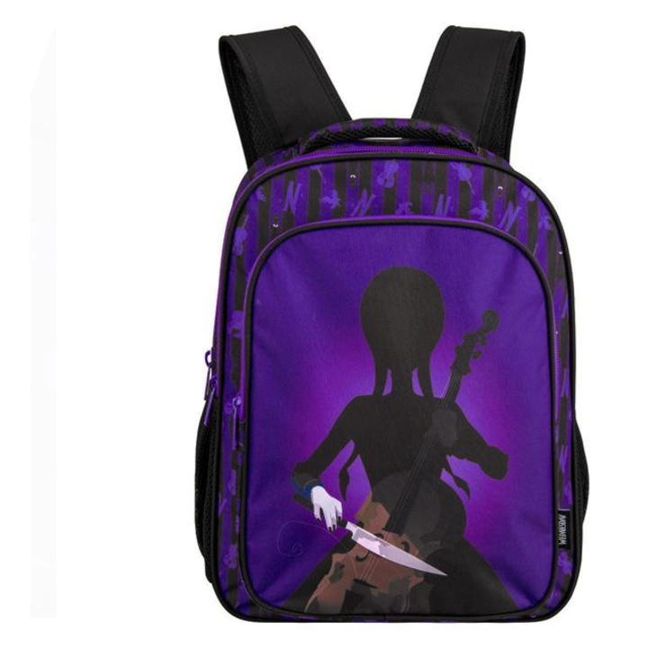 Wednesday mintás iskolatáska, lila