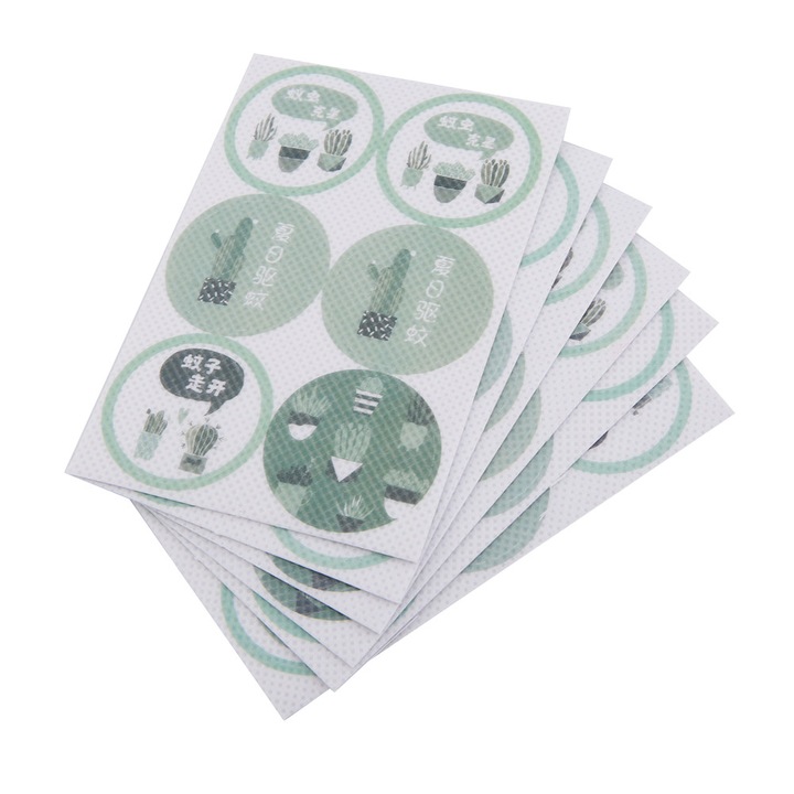 Plasturi antitantari ZYBLSSBB LSM2xh871-BCS0034978, cu ulei esential repelent, din netesut, rotunzi 3 cm, verde, set 36 buc
