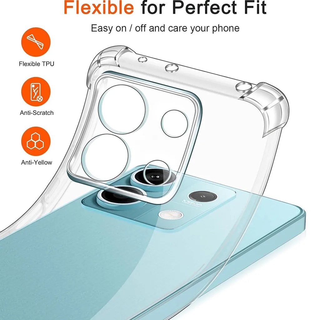Intelli® Husa silicon compatibila cu Xiaomi Redmi Note 14S 4G, Anti soc, Transparent