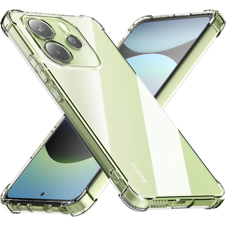 Husa Anti soc, transparenta compatibila cu Xiaomi Redmi Note 14 4G