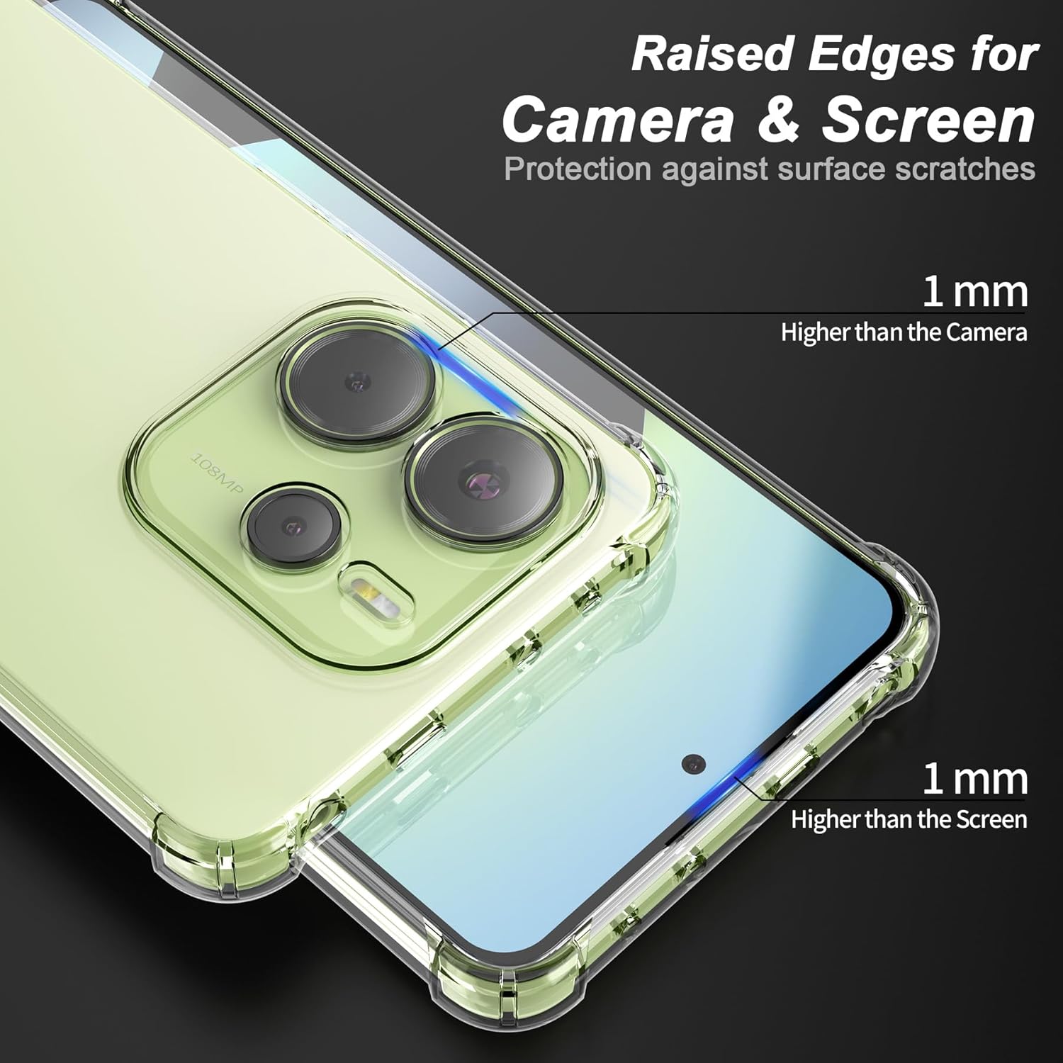 Husa Anti soc, transparenta compatibila cu Xiaomi Redmi Note 14 4G