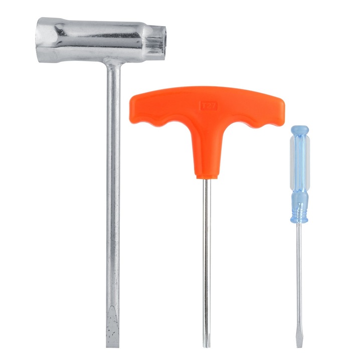 Set de unelte pentru feronerie, surubelnita si cheie, pentru feronerie Stihl, metal, compact, usor de transportat