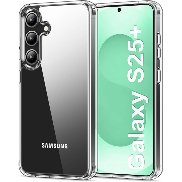 BestCase® Husa Clear Silicon 2MM pentru Samsung Galaxy S25 Plus, Antisoc, Protectie Camera, Transparent
