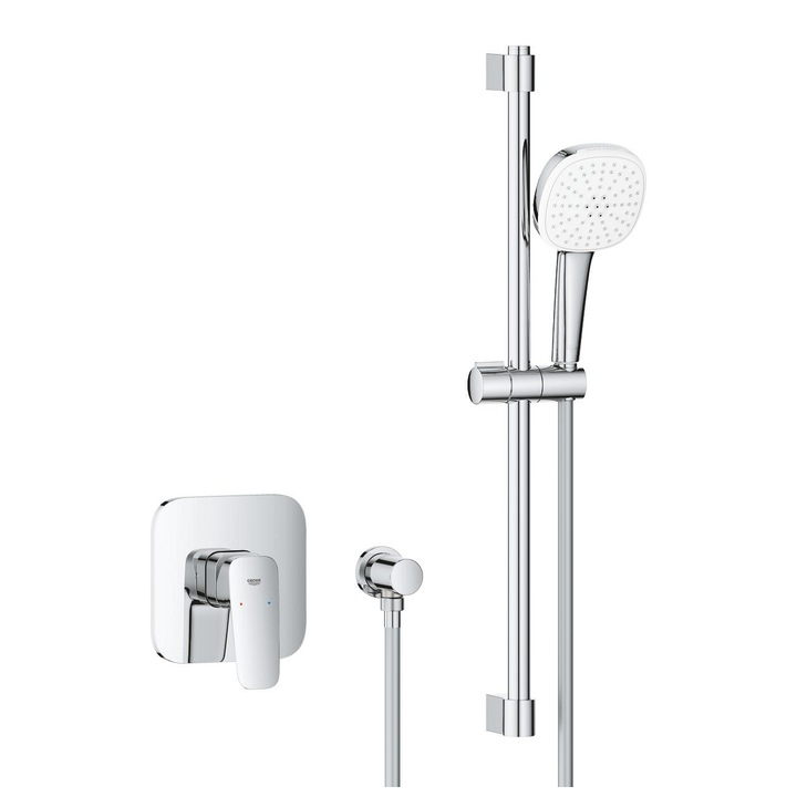 Baterie dus Grohe Cubeo 1053350000, incastrata, set dus, crom