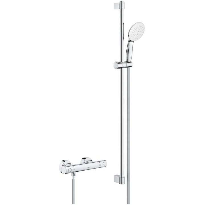 Baterie dus Grohe Grohtherm 800 34769001, aparenta, termostat, coloana dus, crom