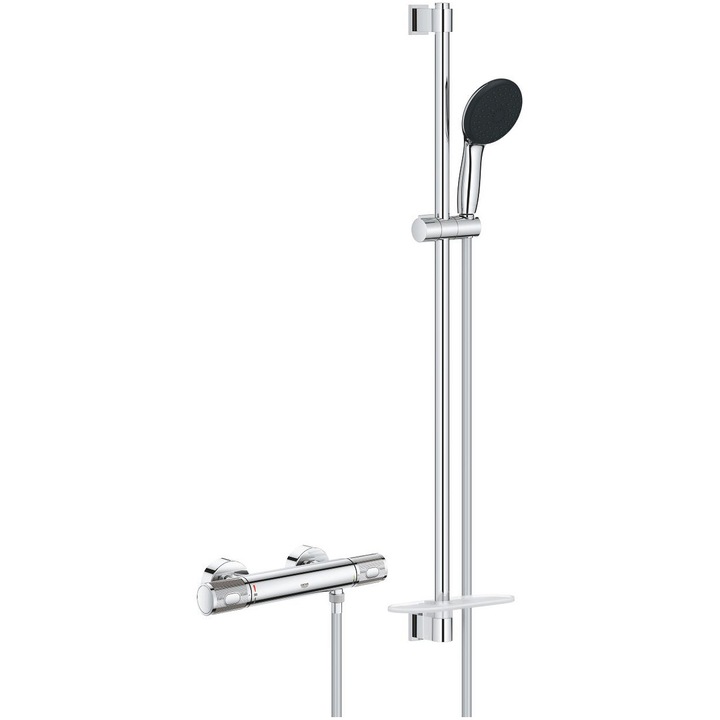 Baterie dus Grohe Precision Feel 34853001, aparenta, termostat, set dus, crom