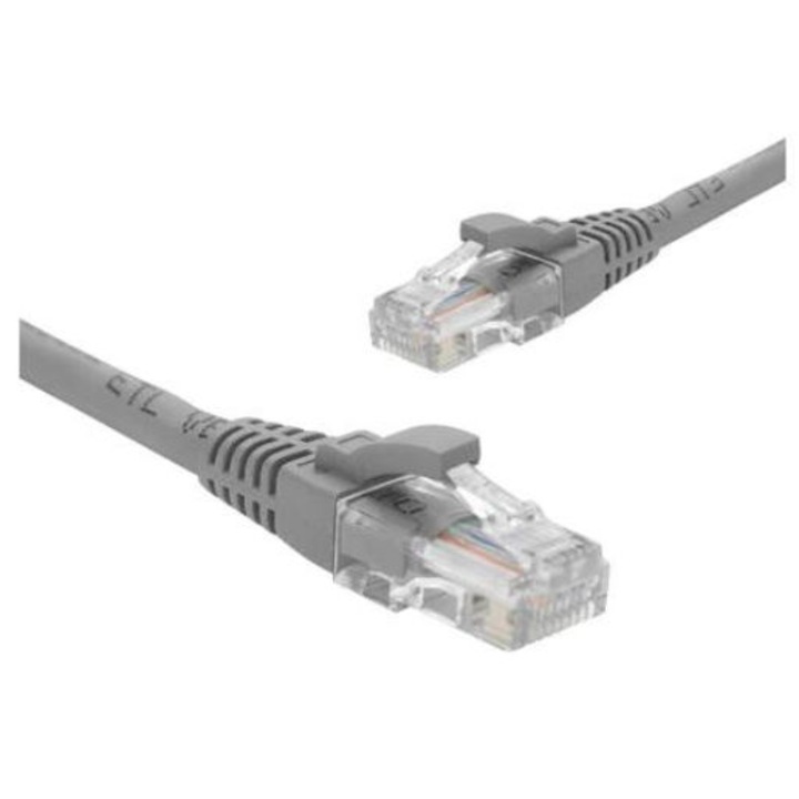 FTP кабел FTP-6-10-G, CAT 6, меден пач корд, 5 м сив