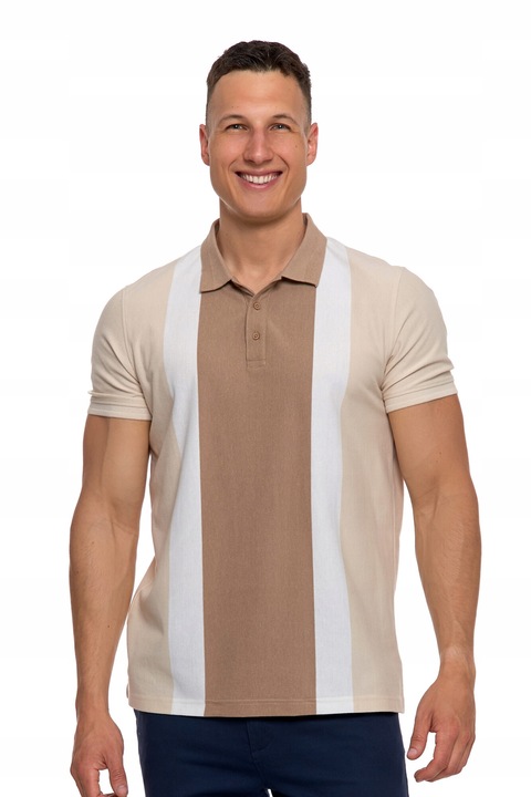 Férfi pólóing, Moraj, pamut/poliészter, bézs
