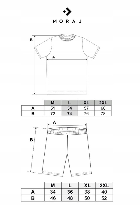 Férfi pizsama, MORAJ, pamut/elasztán, narancs, M INTL