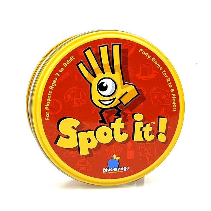 Настолна игра - Spot It Junior Animals, Игра Dobble, SpotitBlueOrange, 4 години, 2-6 играчи, Карти за игра за деца