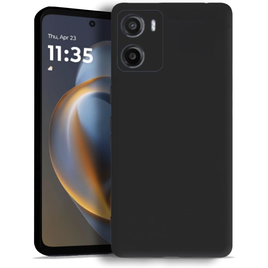 BestCase® Husa pentru Motorola Moto E15, Slim SIlicon 0.8MM, Protectie Camera, Rezistenta la uzura, Negru mat