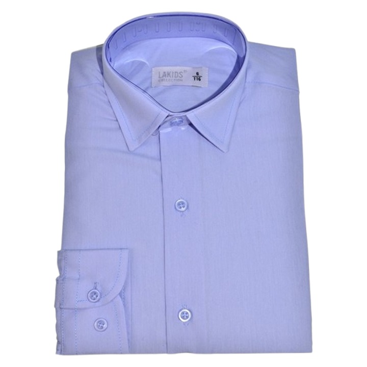 Camasa cu maneca lunga, simpla, pentru copii, LA Kids LKD1551, Albastru deschis 118112