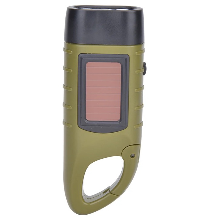 Napelemes lámpa fogantyúval AT5503, ABS, többszínű, 12,4x4,5x3,2cm, 1 darab