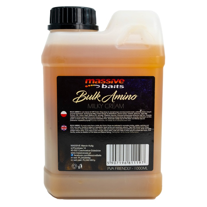 Atractant Booster De Pelete, Massive Baits, Bulk Amino Milky Cream 1L
