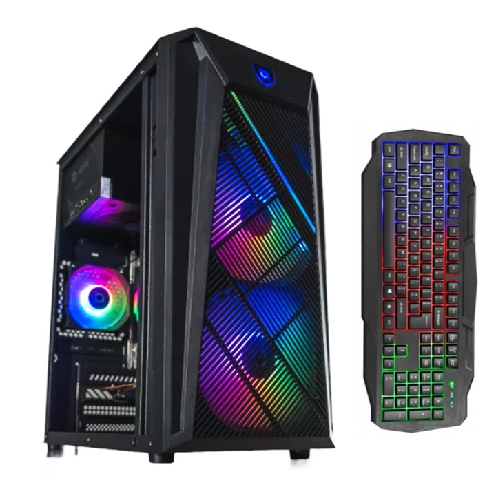 PC Gaming OK4NiTE-blt Intel ® I5-4460, 16 GB RAM, Video ATI Radeon®R7-450 DDR5 4GB RAM HDMI, SSD 480GB Tastatura iluminata
