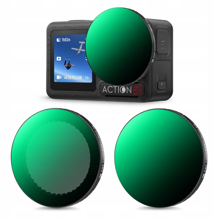 Set de 2 filtre gri reglabile ND2-32 + ND32-512 DJI Osmo Action 3 4 5 Pro, SKU.2359