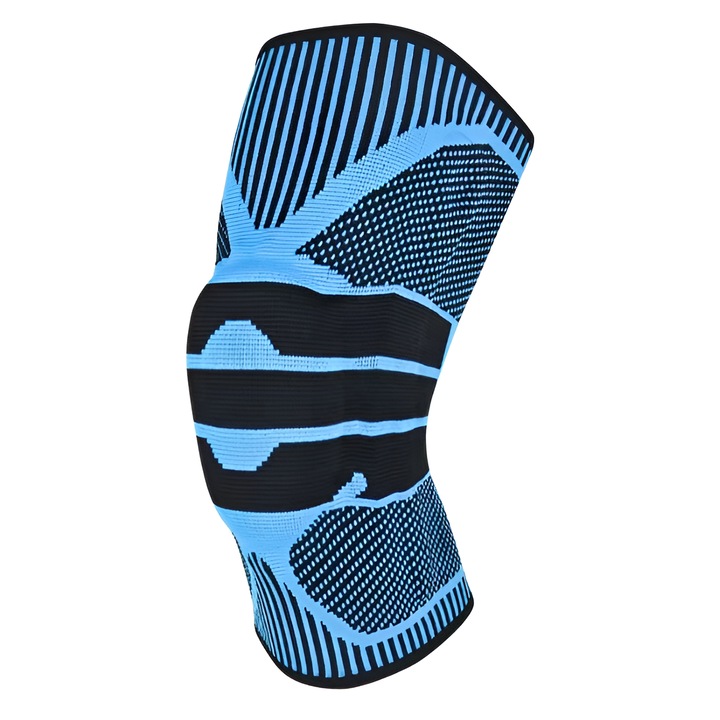 Професионална наколенка GermaNova™ Y, за колене и спортни дейности, изработена от дишащ материал, с метални пружини, лесна за употреба силиконова възглавничка, синя/черна