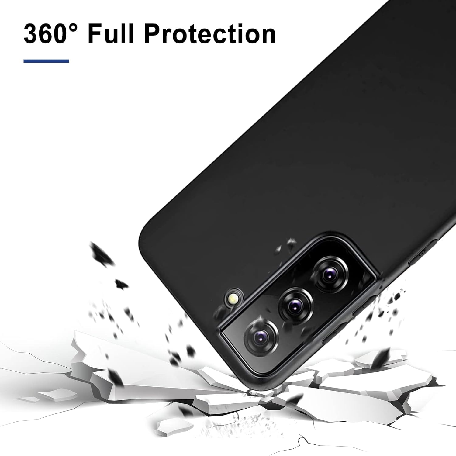 Husa compatibila cu Samsung Galaxy S21 FE 5G, anti-soc, subtire, elastica, Negru