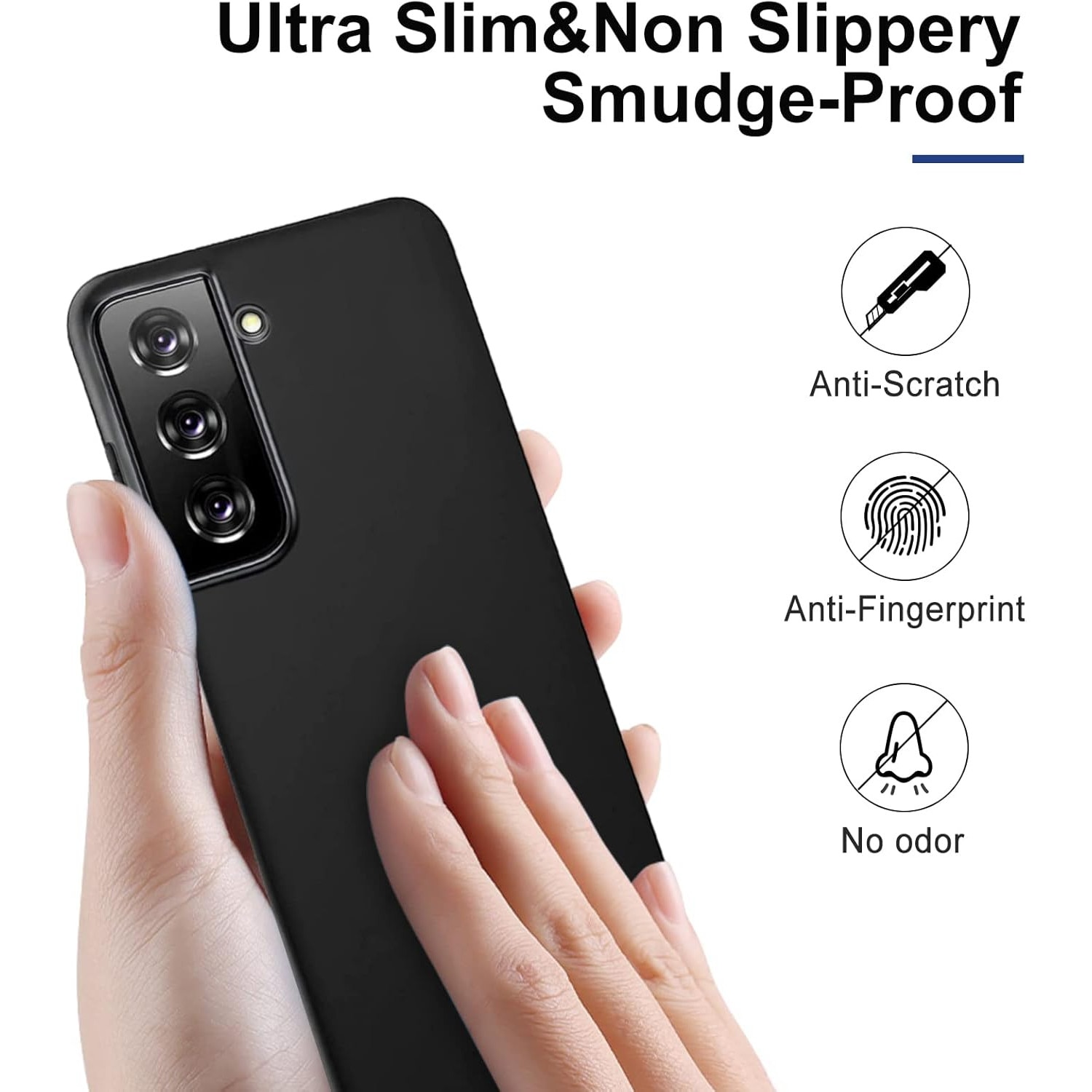 Husa compatibila cu Samsung Galaxy S21 FE 5G, anti-soc, subtire, elastica, Negru