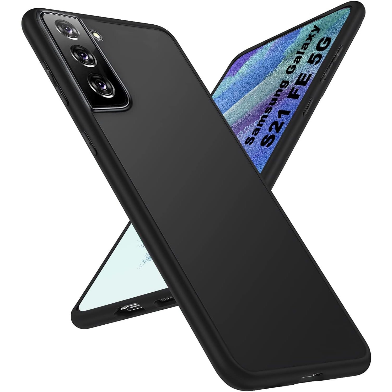 Husa compatibila cu Samsung Galaxy S21 FE 5G, anti-soc, subtire, elastica, Negru