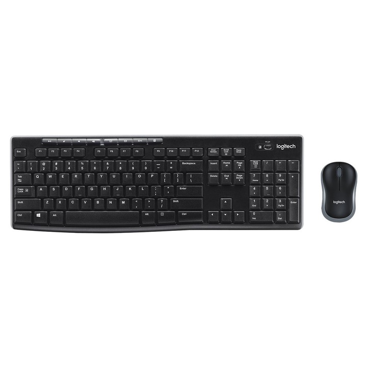 Комплект клавиатура и мишка Logitech MK270, безжична, черна