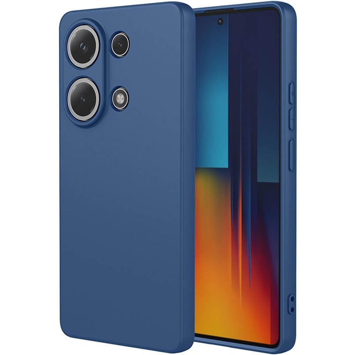 Husa pentru Xiaomi Redmi Note 14S 4G, BestCase® Slim Premium Silicon 1.2MM, Microfibra in interior, Antisoc, Protectie camera si ecran, model HQ-DS, Albastru inchis