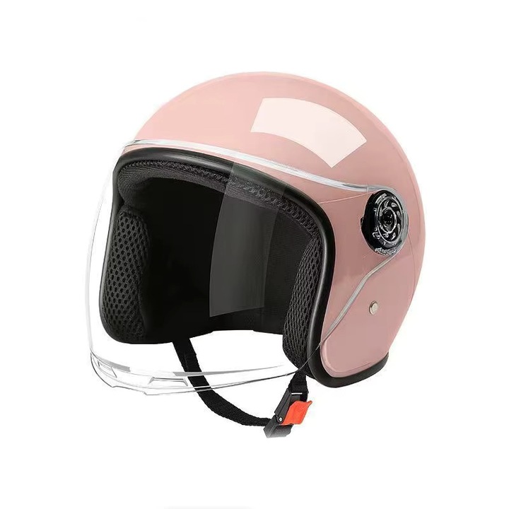 Casca moto/scuter unisex, cu vizor, marime universala 55-60cm, roz, FIXATO