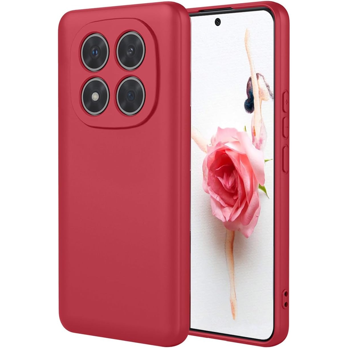 Husa pentru Xiaomi Redmi Note 14 Pro 5G, BestCase® Slim Premium Silicon 1.2MM, Microfibra in interior, Antisoc, Protectie camera si ecran, model HQ-DS, Rosu