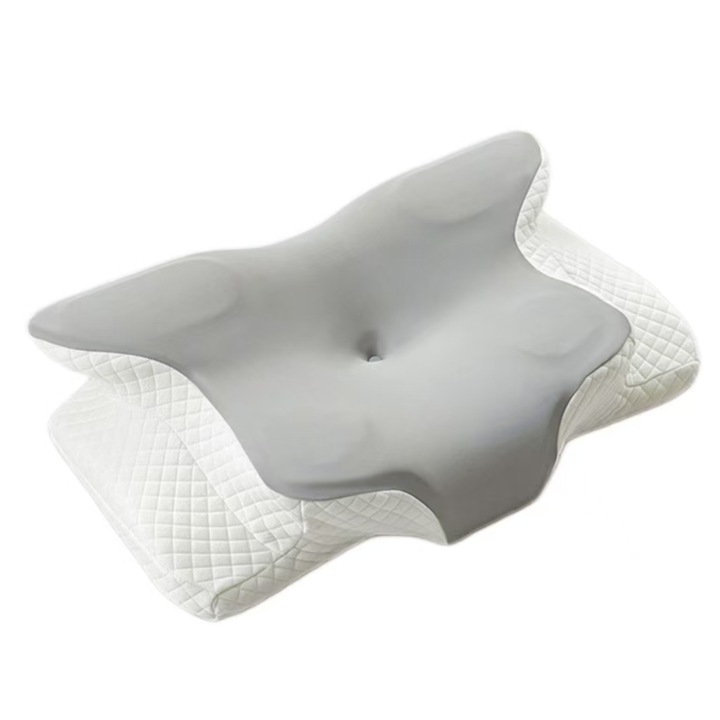 Memóriahabos nyakpárna, ergonomikus alvástámogatás, légáteresztő huzat, 60x40cm