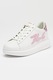 Karl Lagerfeld, Pantofi sport din piele cu imprimeu logo, Lila/Alb optic