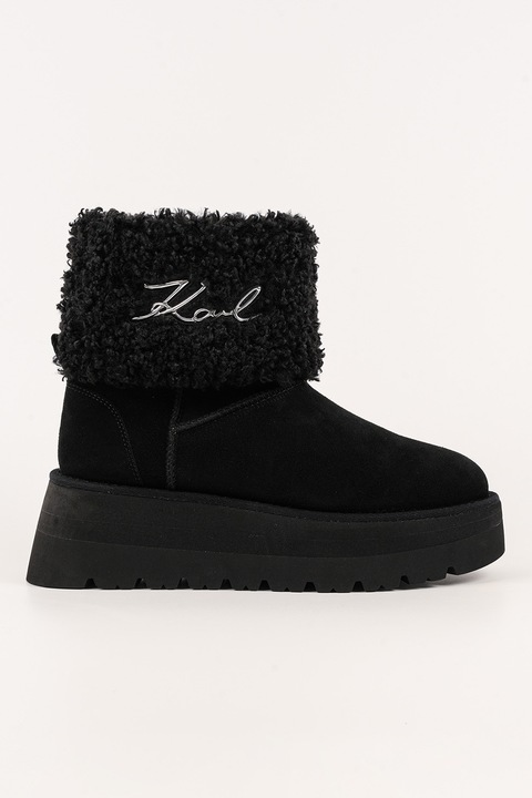 Karl Lagerfeld, Скосени велурени боти, Черен