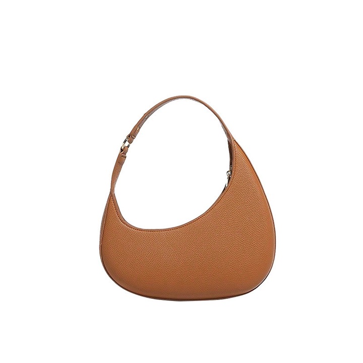 Női válltáska, elegáns modell, barna színű, ökobőr, 29x8x13cm