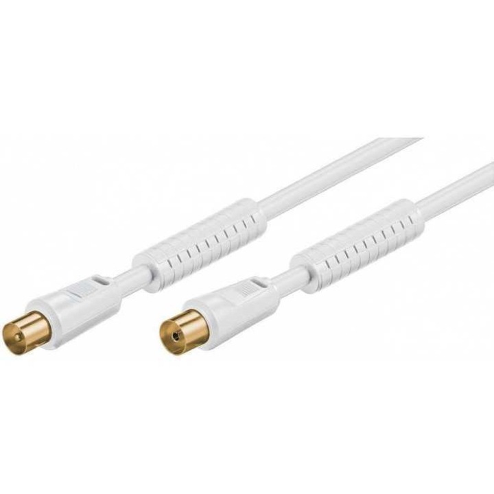 Goobay árnyékolt antenna kábel apa-anya 1.5m fehér