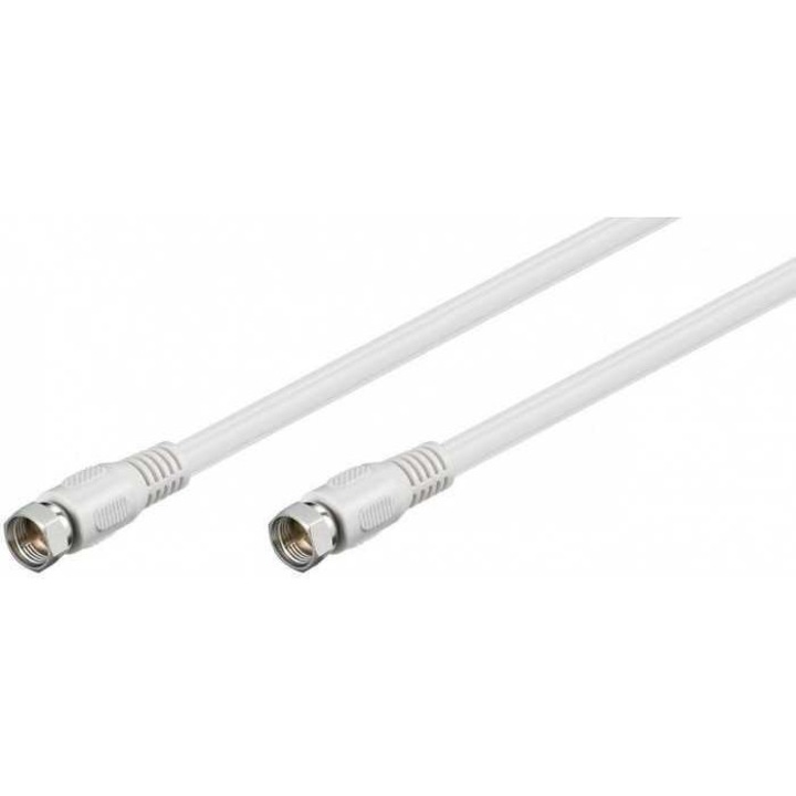 Cablu antena satelit F tata - F tata 5m alb Goobay