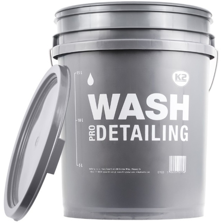 Galeata cu capac pentru spalare auto K2, capacitate 20L