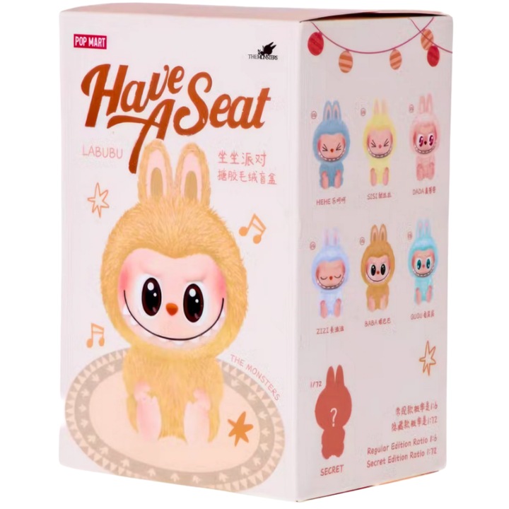 Breloc surpriza, Labubu, colectia Have a seat, plus, design unic, 15 cm, multicolor