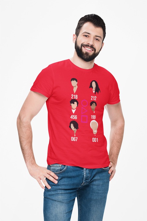 Férfi póló D&B piros, Piros