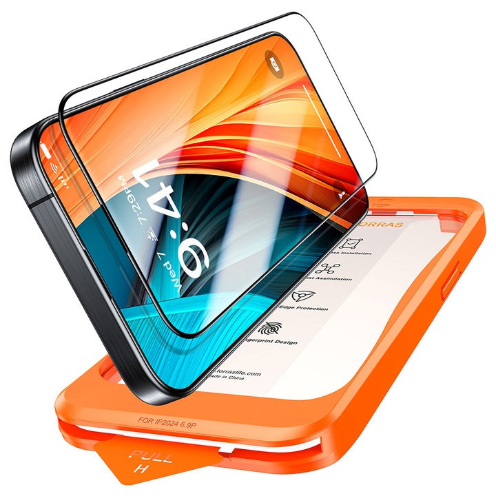 iPhone 16 Pro Max tok – Torras GlassGo Install Master – fekete