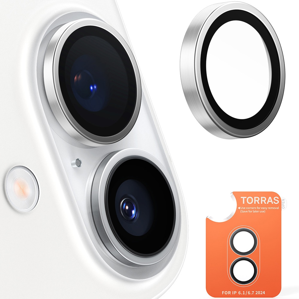Husa Protectie Compatibila cu Lensguard Camera Protector, Torras, iPhone 16 / iPhone 16 Plus - Titanium Grey