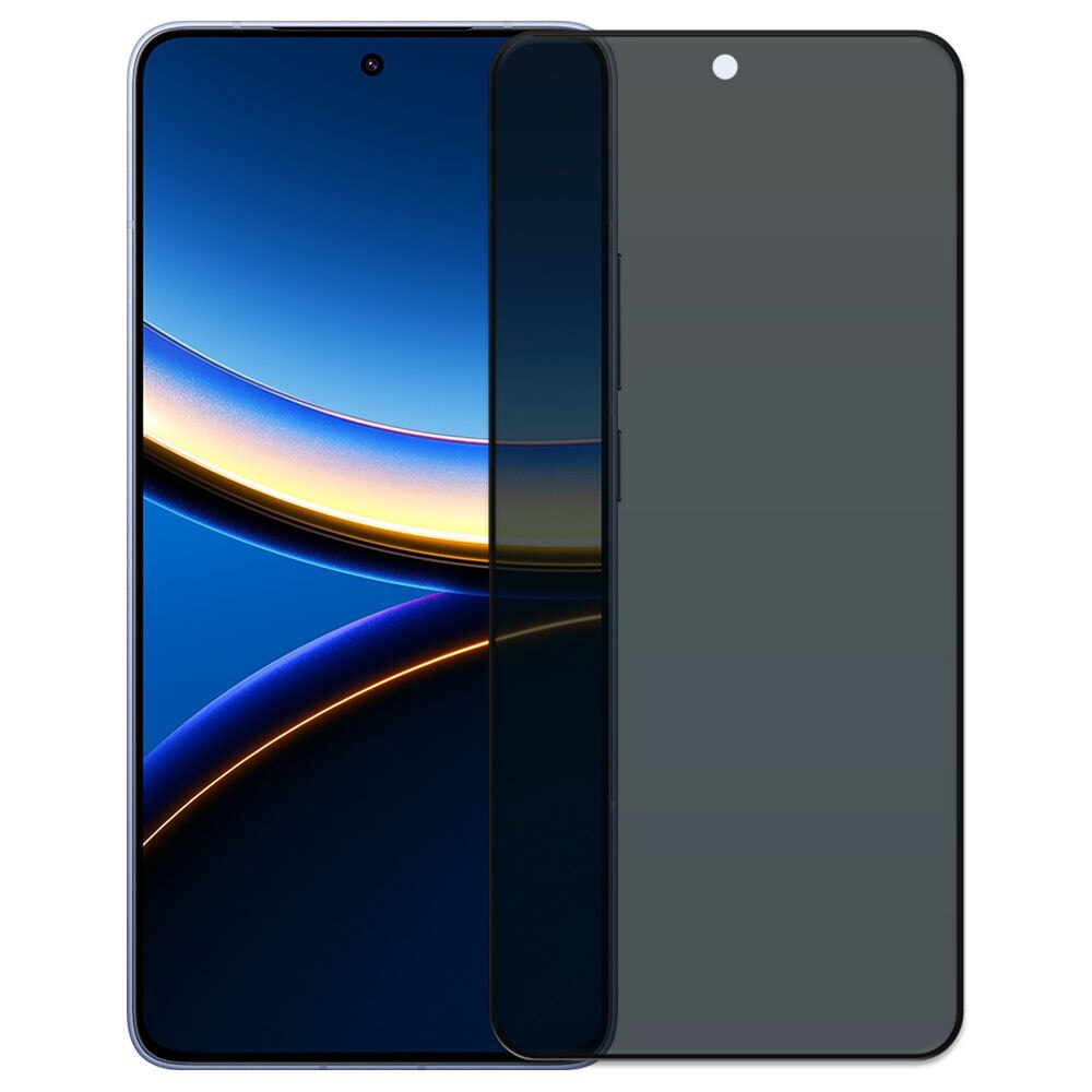 Folie din sticla securizata pentru Xiaomi Poco F7 Pro, HAMSTERBOX Privacy Shield, Protectie completa ecran, Full face, Aplicare rapida, Case Friendly, Negru