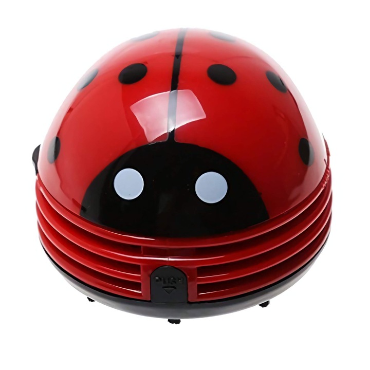 Aspirator electric mini portabil, design buburuza, pentru curatarea prafului, fara fir, eficient