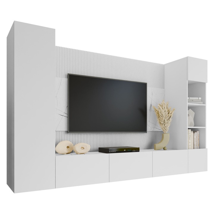 Set camera de zi Cypria IV, MIRJAN 24, alb + marmura alba