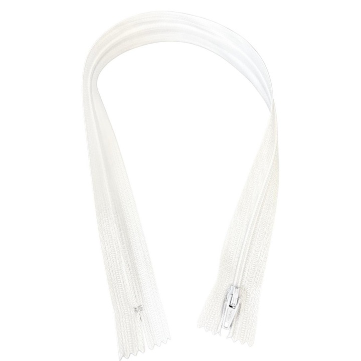 Fermoar Alb 50cm (Spira 3mm) - Ideal pentru Fete de Perna si Lenjerii